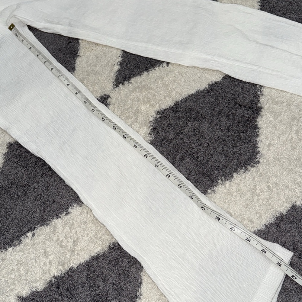 Bershka White Straight Leg gauze textured Pants size S - Picture 6 of 14